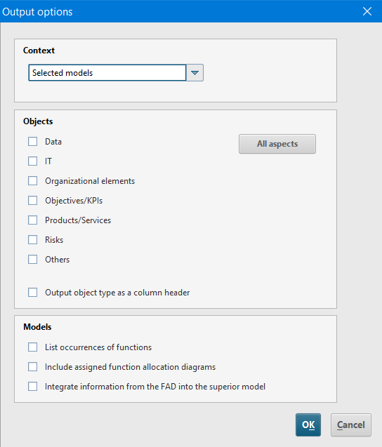 Figure 4. Script dialog box with additional options