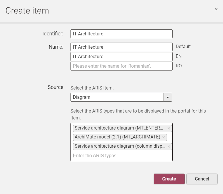 Figure 4. Creating custom portal element