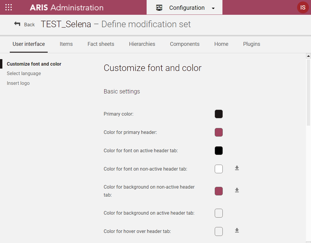 Figure 7. Configuring visual display of content