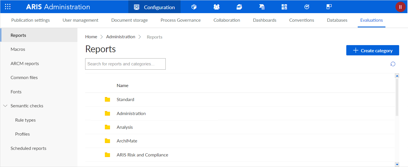 Figure 7. Interface of the evaluation administration section